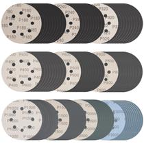 Discos de lixar Rvetol de 5 polegadas, 100 unidades, seco, 180-3000 grãos Discos de lixar Rvetol de 5 polegadas, 100 unidades, seco, 180-3000 grãos