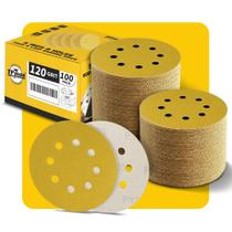 Discos de lixar TPmax 125 mm 120 Grit 8 furos 100 unidades para lixadeira Discos de lixar TPmax 125 mm 120 Grit 8 furos 100 unidades para lixadeira