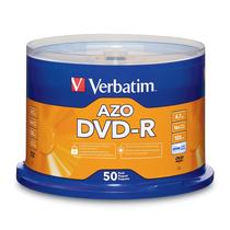 Discos DVD-R em branco Verbatim AZO Dye 4,7 GB 16X - pacote com 50 Discos DVD-R em branco Verbatim AZO Dye 4,7 GB 16X - pacote com 50