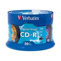 Discos em branco CD-R Verbatim 700 MB 80 min 52X - 50 unidades com fuso Discos em branco CD-R Verbatim 700 MB 80 min 52X - 50 unidades com fuso