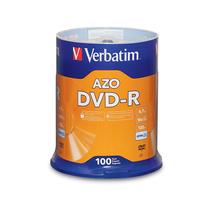 Discos em branco DVD-R Verbatim AZO Dye 4,7 GB 16X - pacote com 100