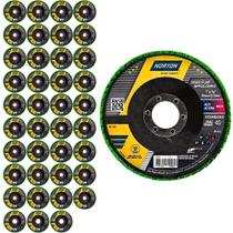 Discos Flap 7 POL Grão 40 Fibra com 40 Unidades R244 NORTON Discos Flap 7 POL Grão 40 Fibra com 40 Unidades R244 NORTON