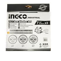 Discos Serra Circular 7¼" 18530 mm 3 Un. INGCO