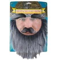 Disfarce Viking Kit Barba Bigode Sobrancelha Grisalha Falsa