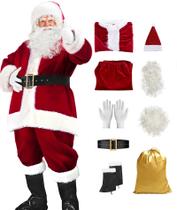 Disfraz de Santa Claus dgdgbaby para Hombre y Mujer Adulto Deluxe 9 piezas