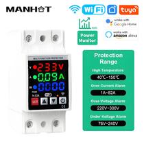 Disjuntor 3 Em 1 Com Display WiFi 63A, Relé De Proteção Ajustável Contra Sobretensão E Subtensão,