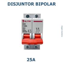 Disjuntor Bipolar 25A 415V 50/60Hz 6000A - Elitek