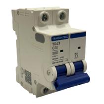 Disjuntor bipolar din mini 20a tdj3-2 c20 58012/106 - tramontina Disjuntor bipolar din mini 20a tdj3-2 c20 58012/106 - tramontina