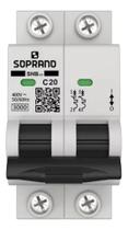 Disjuntor Din 2p 20A SHB-GIII Curva C Branco Soprano Disjuntor Din 2p 20A SHB-GIII Curva C Branco Soprano