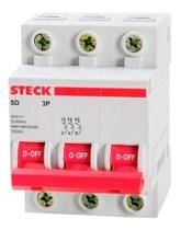 Disjuntor din steck 3ka trifasico tripolar curva c 63a sdd63c63