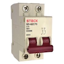 Disjuntor Din Steck Bipolar 70A Amperes Curva C