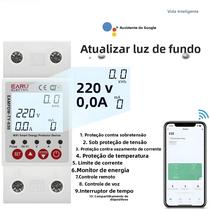 Disjuntor Inteligente WiFi TUYA 230V Com Medidor De Energia, Temporizador, Relé E Proteção Contra