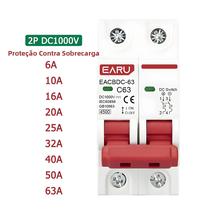 Disjuntor Mini Solar De 1000V, Interruptor De Proteção Contra Sobrecarga 6A-63A 2P DC Fotovoltaico
