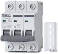 Disjuntor Miniatura CHTAIXI DZ47N-63 3 Polos 20A 480V CA Disjuntor Miniatura CHTAIXI DZ47N-63 3 Polos 20A 480V CA