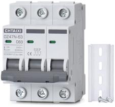 Disjuntor Miniatura CHTAIXI DZ47N-63 63A 240V 3P Disjuntor Miniatura CHTAIXI DZ47N-63 63A 240V 3P