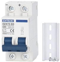 Disjuntor miniatura DC CHTAIXI DZ47Z-63 2P 1000V 20A Disjuntor miniatura DC CHTAIXI DZ47Z-63 2P 1000V 20A