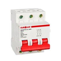 Disjuntor Ourolux DIN 3P 50A Curva C Branco