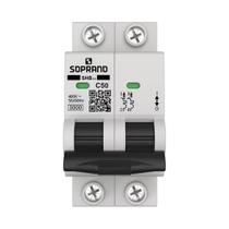 Disjuntor Soprano Din 2p 50A SHB-GIII Curva C Branco Disjuntor Soprano Din 2p 50A SHB-GIII Curva C Branco