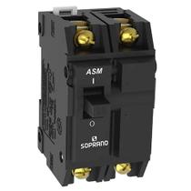 Disjuntor Soprano Nema 2P 70A ASM-B Preto Disjuntor Soprano Nema 2P 70A ASM-B Preto