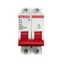 Disjuntor Steck Bipolar Duplo Curva C 10a, 16a, 20a, 25a, 32a, 40a, 50a, 63a