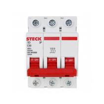 Disjuntor Steck Din Tripolar 50A Curva C Disjuntor Steck Din Tripolar 50A Curva C