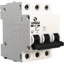 Disjuntor Trifásico Trilho Din 6a Soprano Curva C