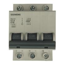 Disjuntor trifásico tripolar mini din curva c 5sj1 10a siemens