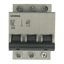 Disjuntor trifásico tripolar mini din curva c 5sj1 10a siemens