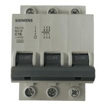 Disjuntor trifásico tripolar mini din curva c 5sj1 16a siemens