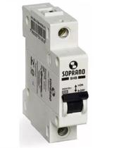 Disjuntor Unipolar Curva C Mini Din 10a 3ka Soprano Disjuntor Unipolar Curva C Mini Din 10a 3ka Soprano