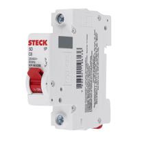 Disjuntor unipolar Curva C serie SD61 06A 1P STECK