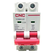 Disjuntor YCB6H-63 Bipolar Curva C 25A - Modelo CNC
