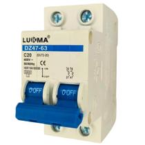 Disjuntores Mini Din Bipolar Duplo Bifásico Para 2 Fases Curva C Inmetro De 10A Até 70 Amperes Lukma Disjuntores Mini Din Bipolar Duplo Bifásico Para 2 Fases Curva C Inmetro De 10A Até 70 Amperes Lukma