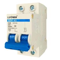 Disjuntores Mini Din Bipolar Duplo Bifásico Para 2 Fases Curva C Inmetro De 10A Até 70 Amperes Lukma Disjuntores Mini Din Bipolar Duplo Bifásico Para 2 Fases Curva C Inmetro De 10A Até 70 Amperes Lukma
