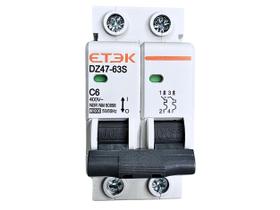 Disjuntores Monopolar Bipolar Tripolar Din MCB 3KA 1, 2 e 3 Polos 6A até 125A Curva C Etek