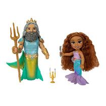 Disney A Pequena Sereia Ariel Doll e Rei Triton Petit