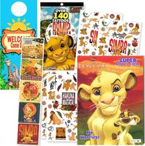 Disney Coloring Book Set com adesivos e tatuagens - Pacote inclui livro de colorir de 80 páginas, adesivos, tatuagens e cabide de porta (Rei Leão)