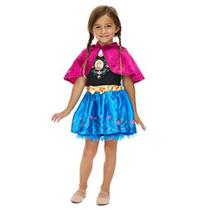 Disney Frozen Anna Toddler Girls Caped Fantasia Vestido de manga curta 5T