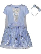 Disney Frozen Elsa Anna Toddler Girls Fantasia Vestido Vestido e Faixa de Cabeça Conjunto 2T