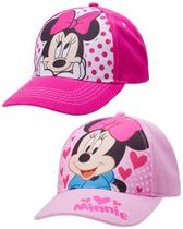 Disney Girls 2 Pack Cotton Baseball Cap: Minnie Mouse, Fancy Nancy, Vampirina (Toddler/Little Girls), Size Age 2-4, Minnie Mouse Pink