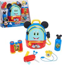 Disney Junior Mickey Mouse Funhouse Adventures Mochila, 5 Peças Pretend Play Set with Lights and Sounds Accessories, by Just Play
