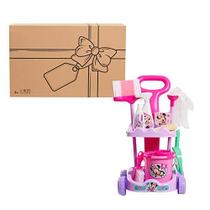 Disney Junior Minnie Mouse Sparkle 'N Clean Trolley, 21 polegadas, 11 peças, Pretend Play, brinquedos infantis oficialmente licenciados para maiores de 3 anos, exclusivo da Amazon