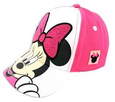 Disney meninas Toddler Hat Para meninas de 2-7 Minnie Mouse Kids Baseball Cap, Rosa/Branco, 2-4T EUA