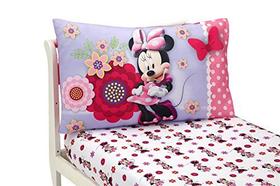 Disney Minnie Mouse Bow Power Toddler Sheet, 2 Peças Set, Rosa, Roxo
