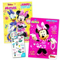 Disney Minnie Mouse Coloring Book Set com adesivos - 2 Livros de Colorir Deluxe e mais de 150 adesivos