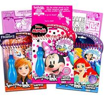 Disney Minnie Mouse Paint with Water Super Set for Kids Toddlers Bundle ~ 3 Mess Free Books with Water Surprise Brushes (Com Minnie Mouse, Disney Frozen e Disney Princess)