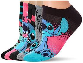 Disney mulheres Lilo & Stitch 5 Pack No Show Casual Sock, Assorted Pink Multi, 11-Sep EUA
