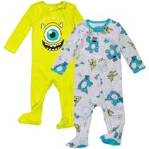Disney Pixar Monsters Inc. Mike Sully Infant Baby Boys, pacote com 2, zíper, Snap, Cosplay, Sleep N' Plays, 12 meses Disney Pixar Monsters Inc. Mike Sully Infant Baby Boys, pacote com 2, zíper, Snap, Cosplay, Sleep N' Plays, 12 meses