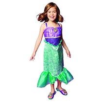 Disney Princess Ariel Fantasia de Vestido para Meninas, Perfeito para Festa, Halloween ou Fingir Brincar De Vestir-se