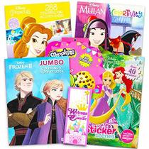 Disney Princess Coloring Book Super Set - Bundle inclui 4 livros da Princesa Disney cheios com mais de 400 páginas e atividades coloridas e mais de 175 adesivos (conjunto de festas)